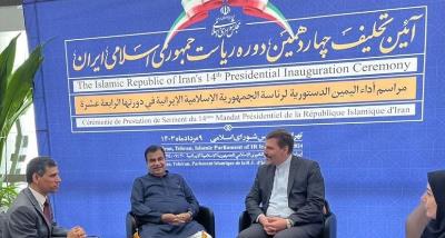 Presence of the Indian Minister of Road Transport and Highways at the Presidential Inauguration Ceremony of the Islamic Republic of Iran